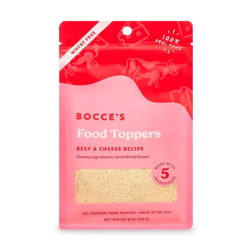 Bocce's Bakery - Aderezo de queso para comida para perros, 8 oz (paquete de 12) - Golosina hecha en EE. UU.