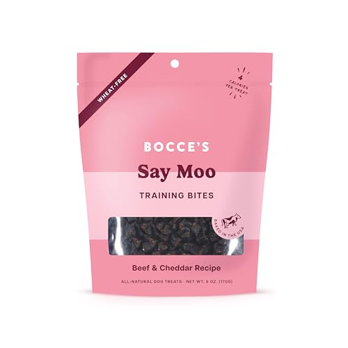 Golosinas para perros Say Moo de Bocce's Bakery, 170 g (caja de 12) - Bocados naturales de entrenamiento