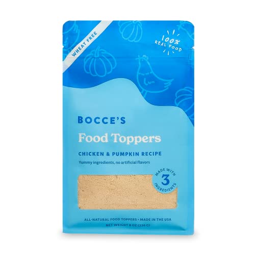 Aderezo para comida para perros de Bocce's Bakery, pollo y calabaza, 8 oz (paquete de 12) - Hecho en EE. UU.