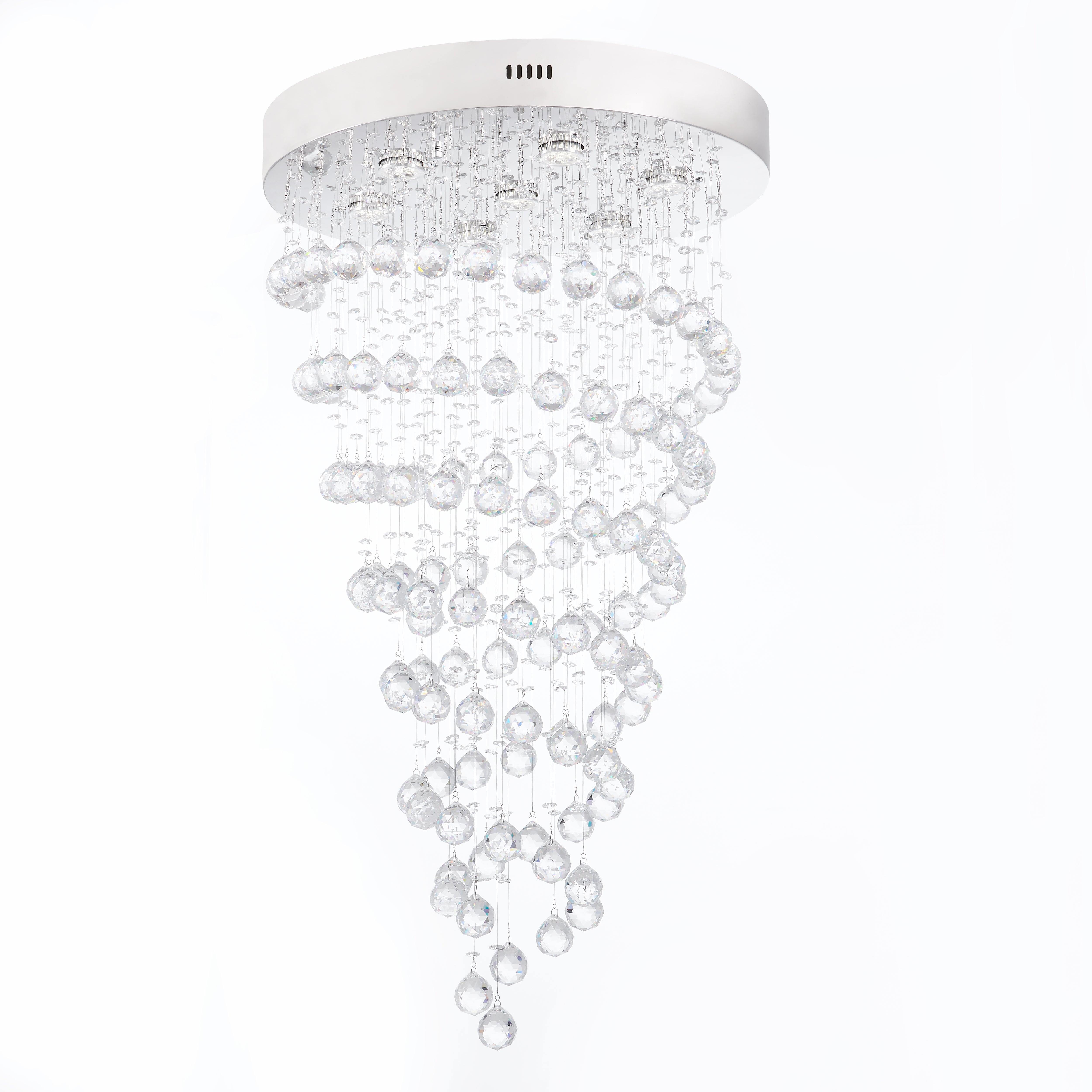 Lámpara de araña de cristal de doble hélice // 7 luces