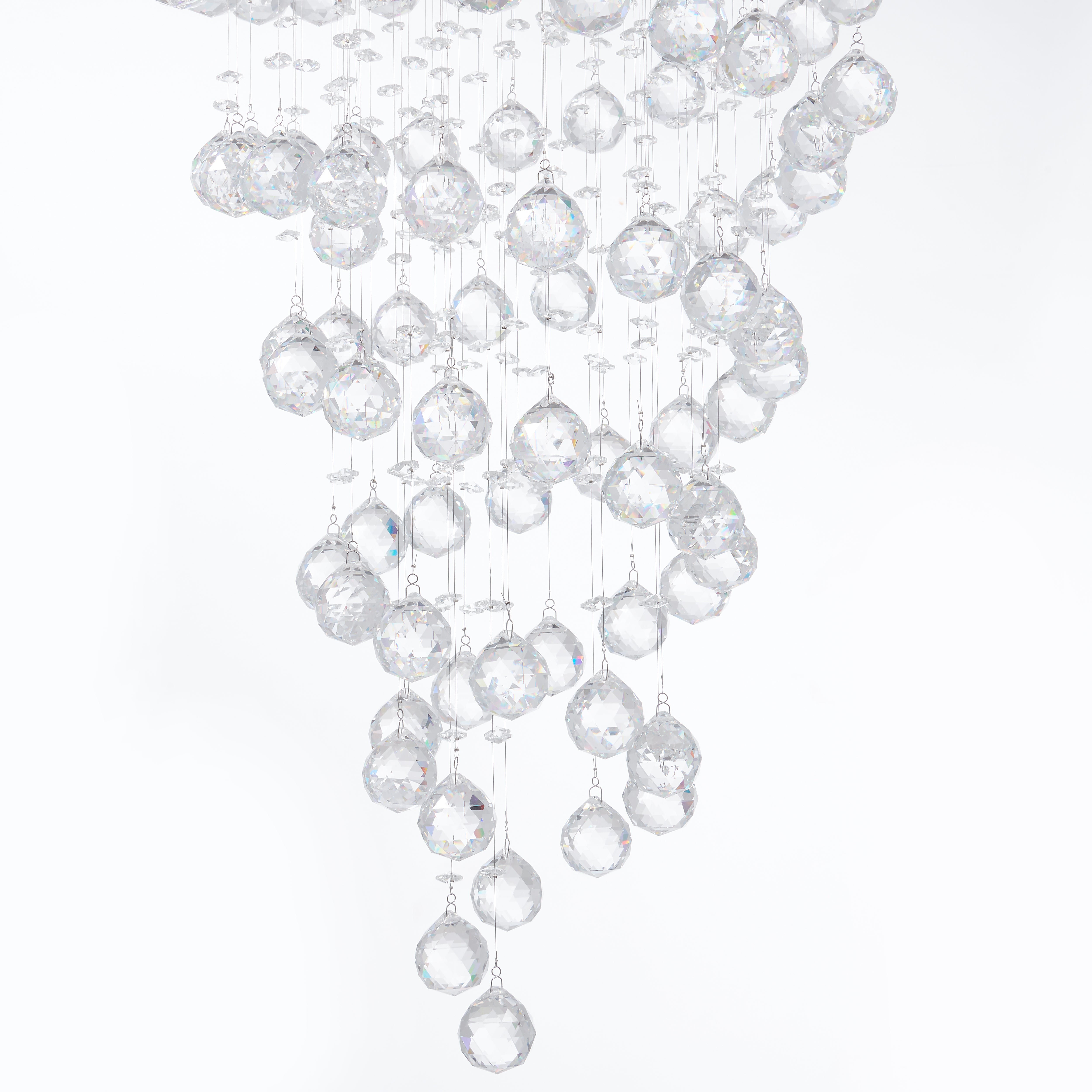 Lámpara de araña de cristal de doble hélice // 7 luces