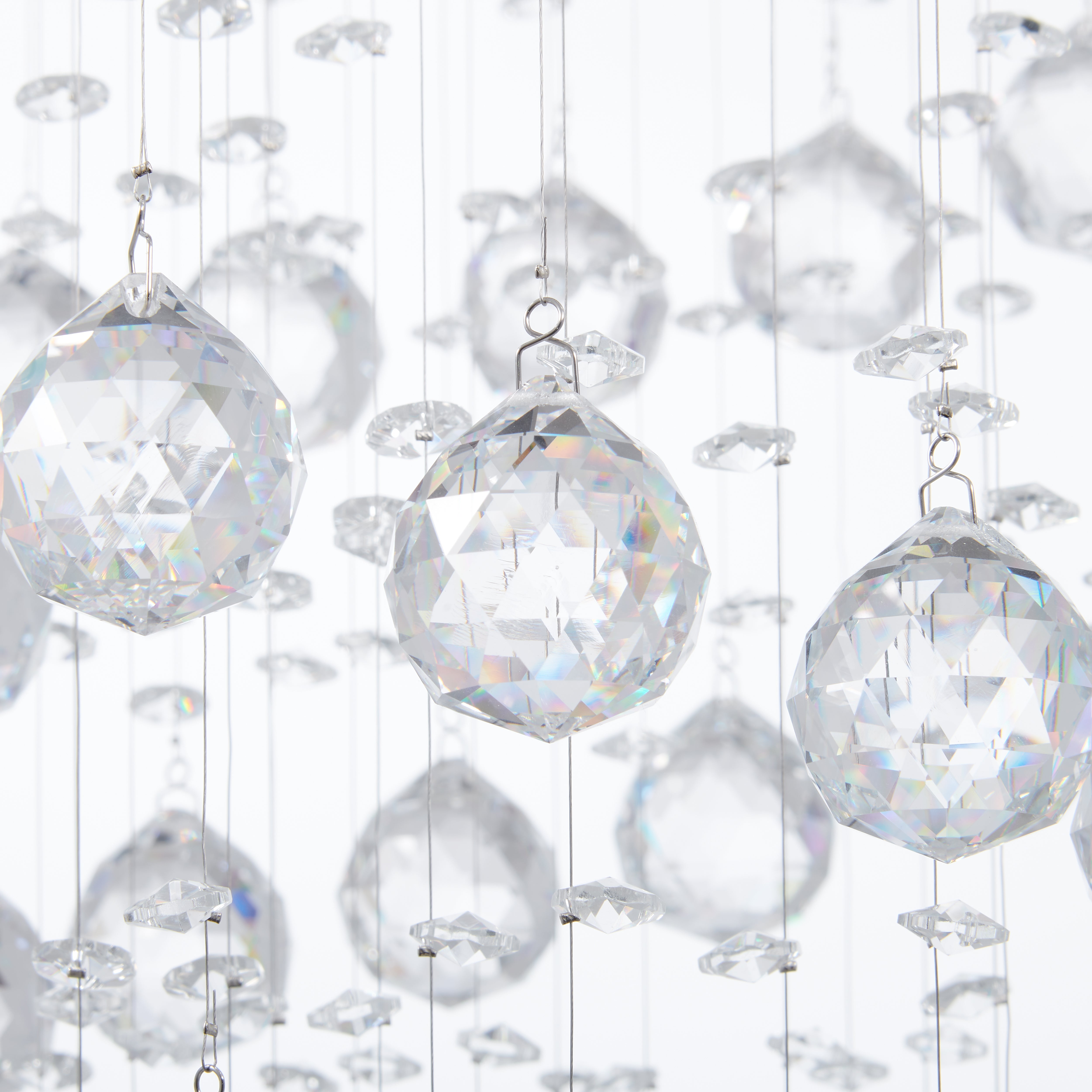 Lámpara de araña de cristal de doble hélice // 7 luces