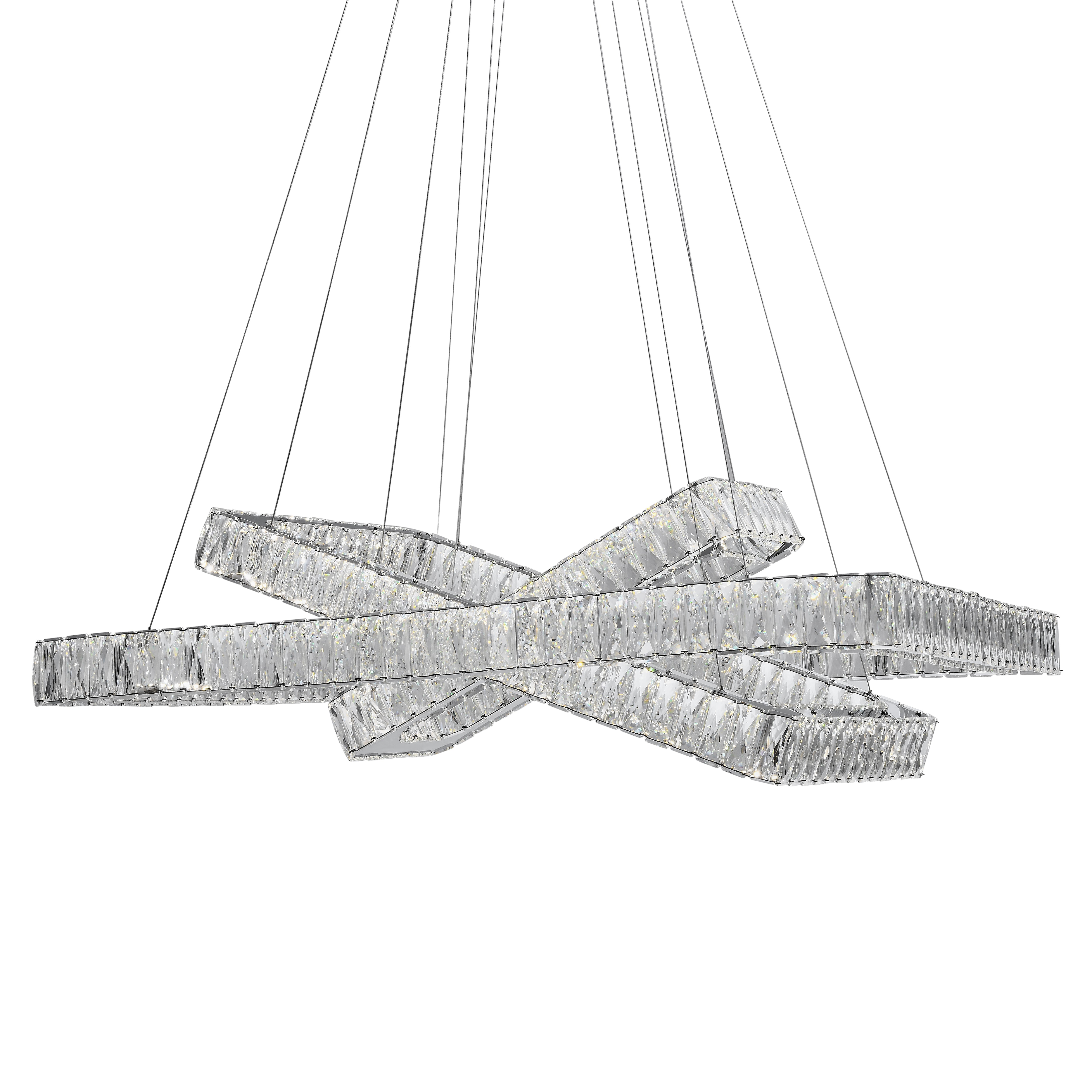 Lámpara de araña LED Crystal Elegance // 3 rectángulos