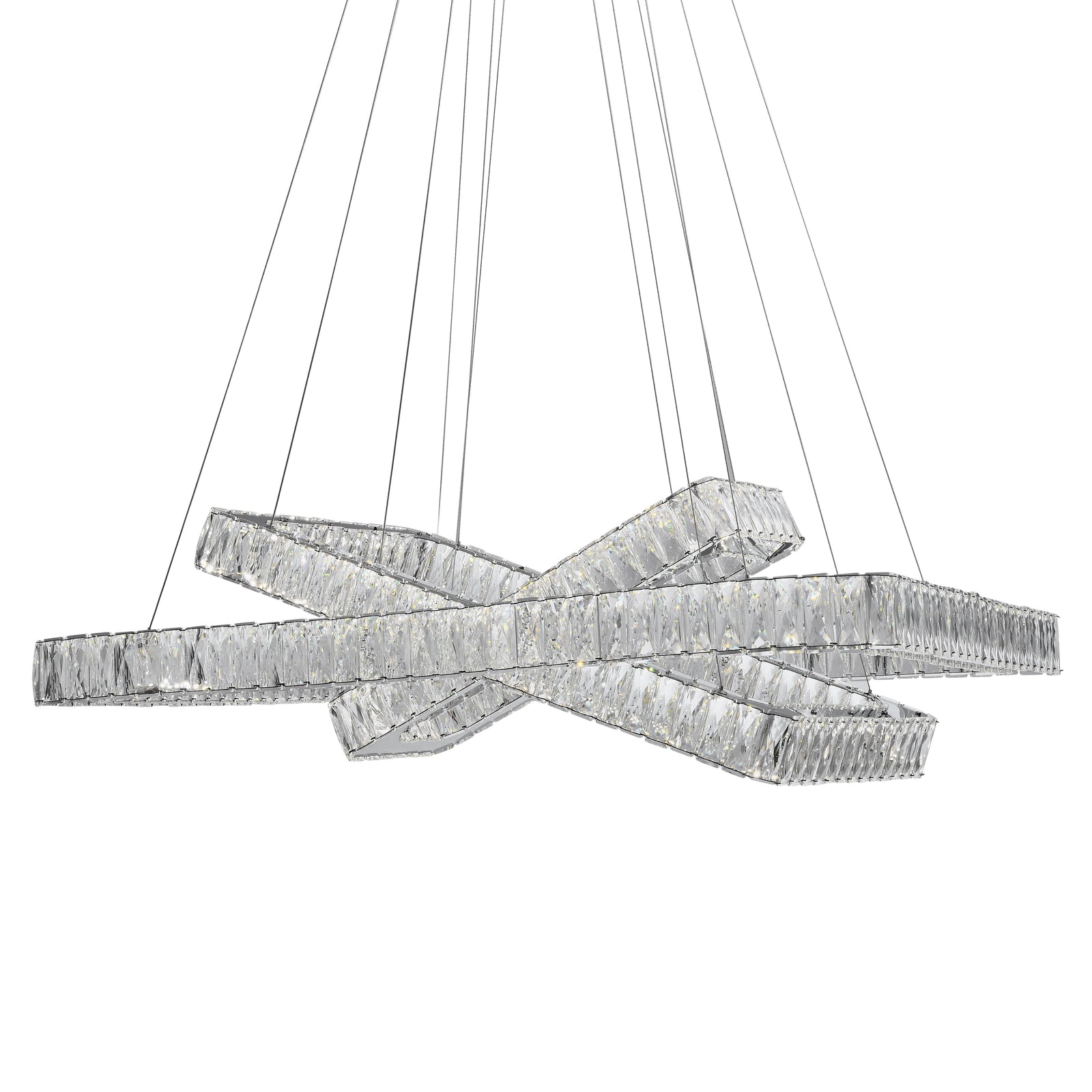 Lámpara de araña LED Crystal Elegance // 3 rectángulos