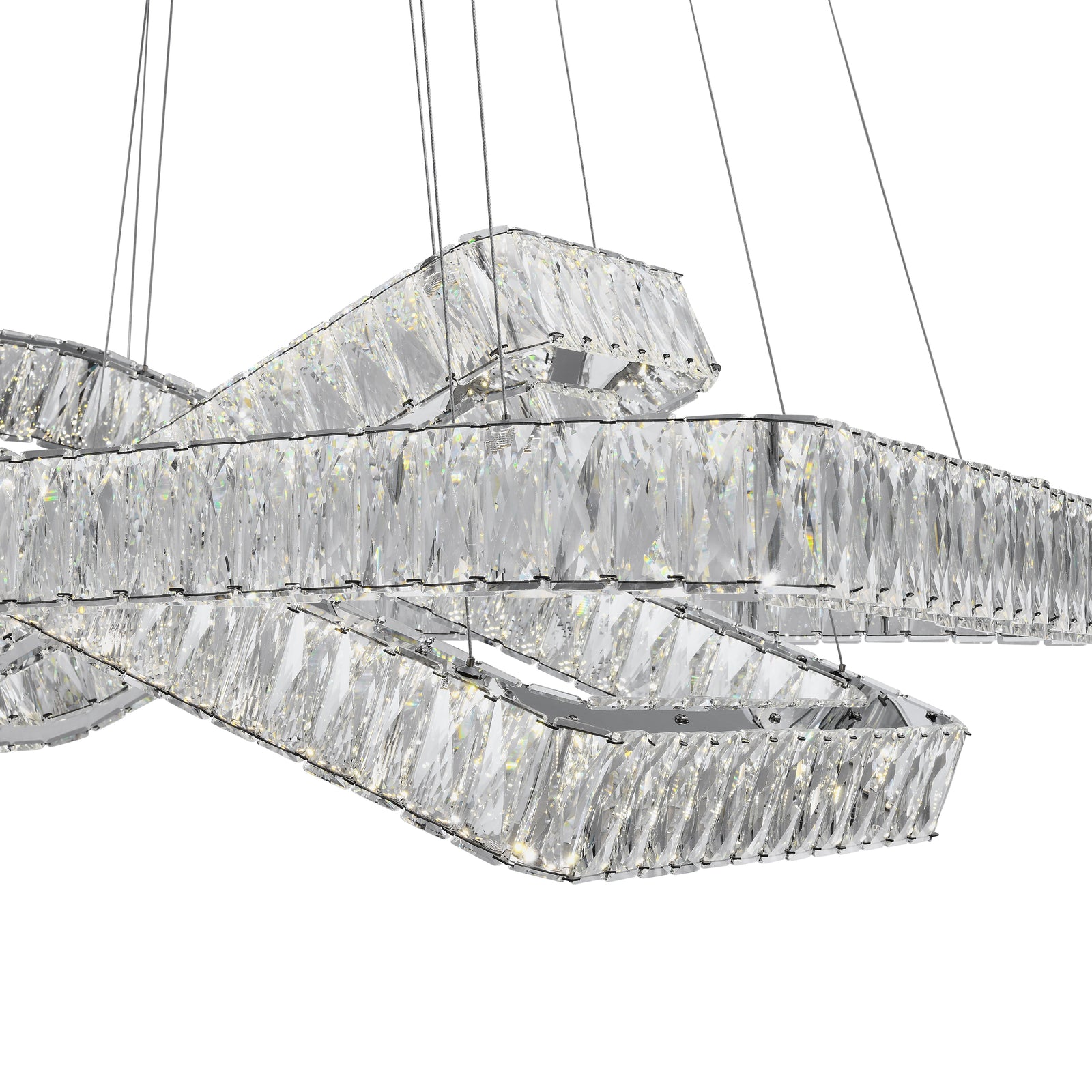 Lámpara de araña LED Crystal Elegance // 3 rectángulos