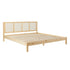 Cama Yasmina con plataforma de madera maciza y paneles de ratán (tamaño Queen o King)
