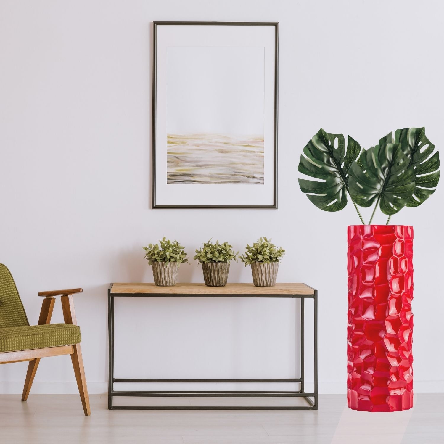Textured Honeycomb Vase // Red, 36