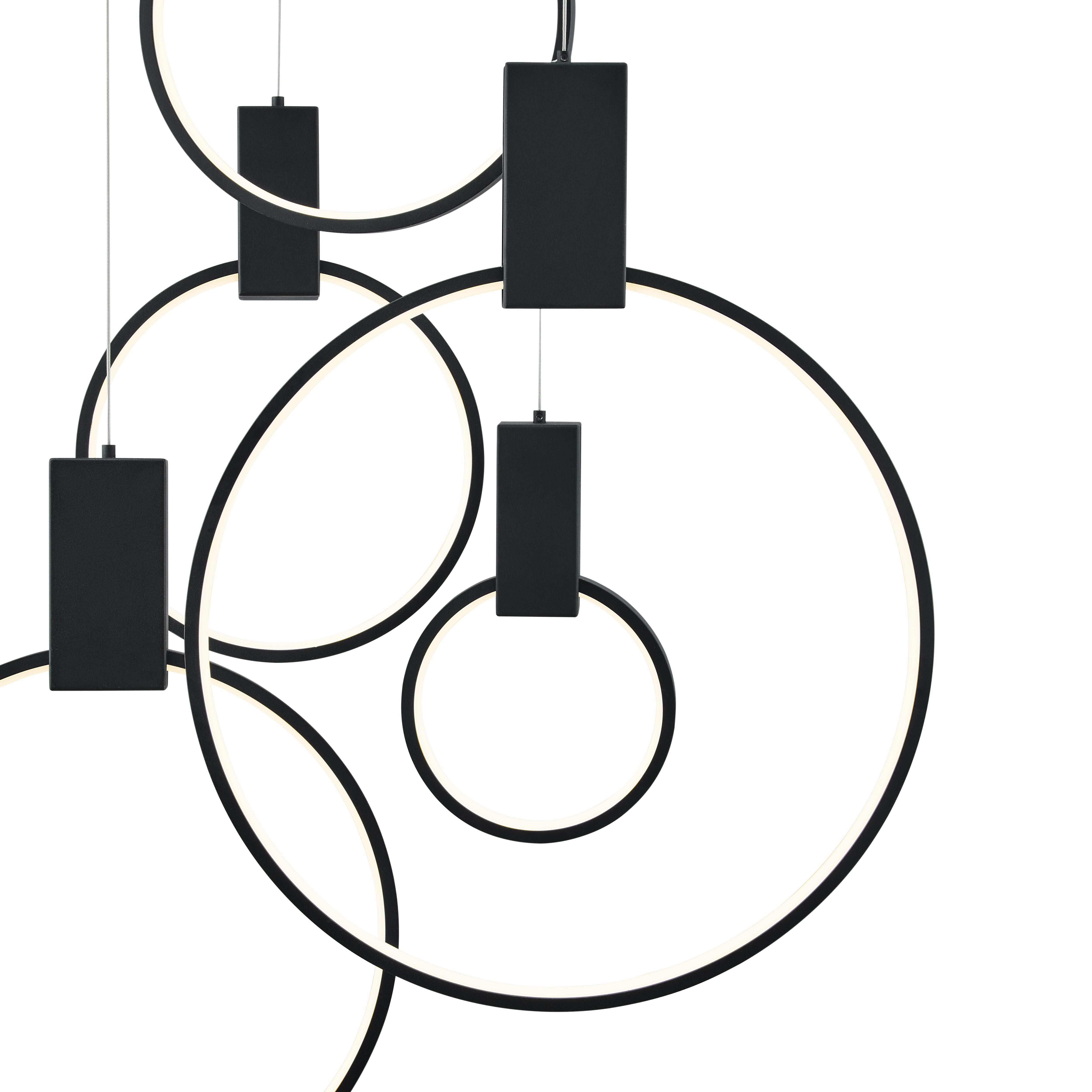 Lámpara de araña circular LED Hong Kong // Negro mate