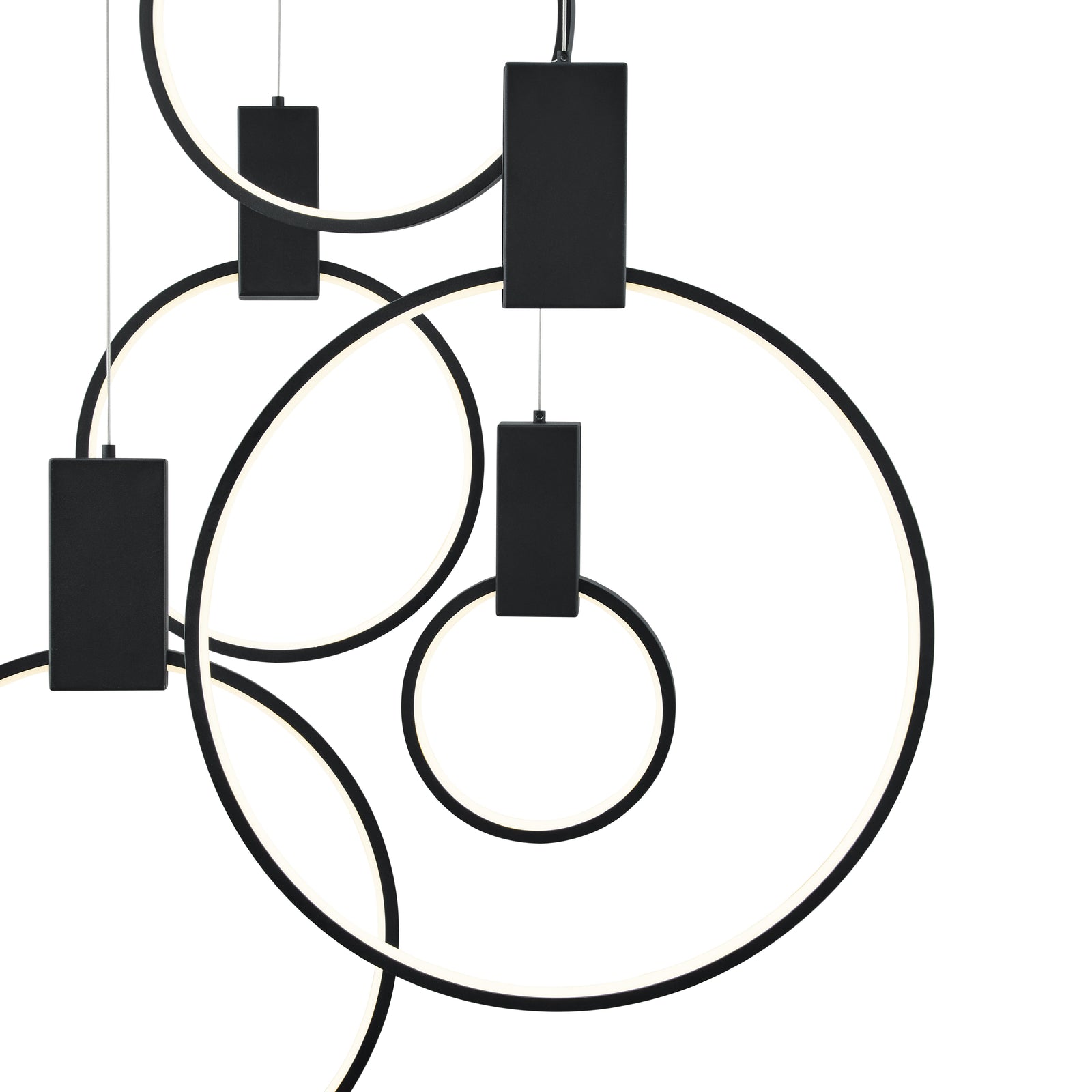 Lámpara de araña circular LED Hong Kong // Negro mate