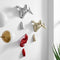 Conjunto de tres esculturas Wall Runners // Rojo metalizado, dorado y cromado