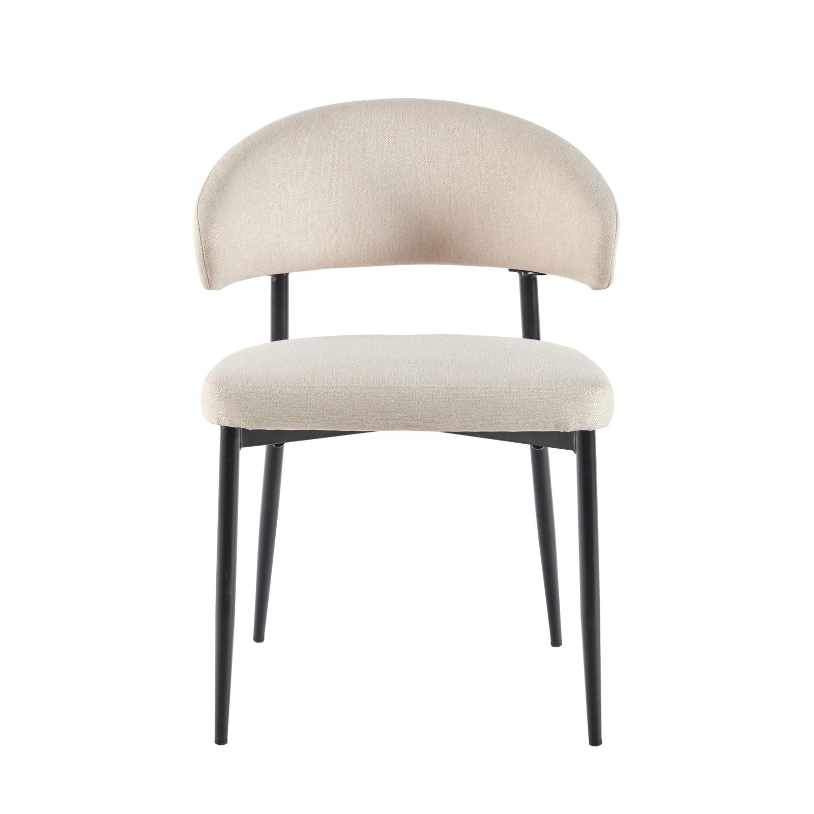 Silla de comedor curvada tapizada moderna Alexis, juego de 2