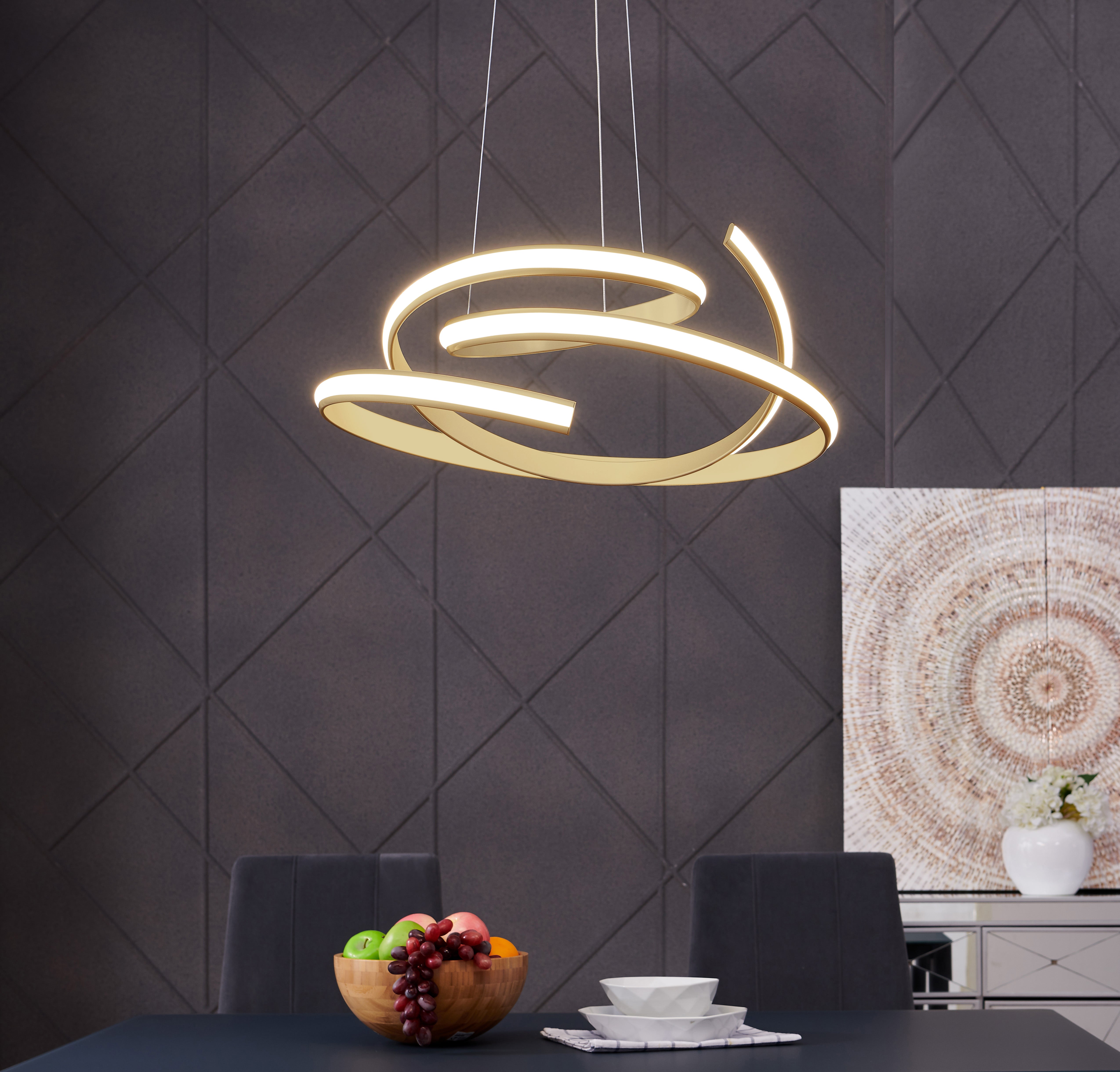 Lámpara de araña LED regulable Oslo // Oro