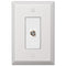 Oversized White Steel - 1 Cable Jack Wallplate