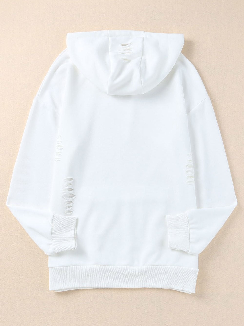 Stylish Pocket Hoodie with Distressed Detailing