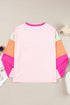 Long Sleeve Crew Neck T-Shirt with Rainbow Sleeves
