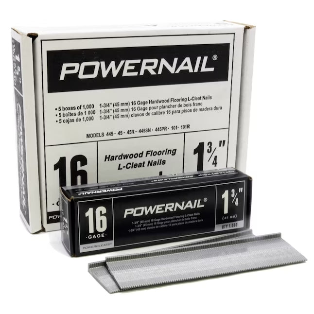 Powernail L-175165 1-3-4 in 16 GA. flooring nails (box of 5,000 nails)