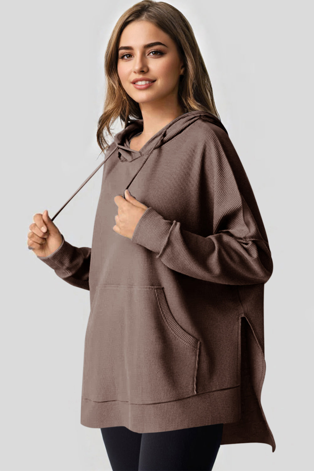 Versatile Waffle Knit Hoodie