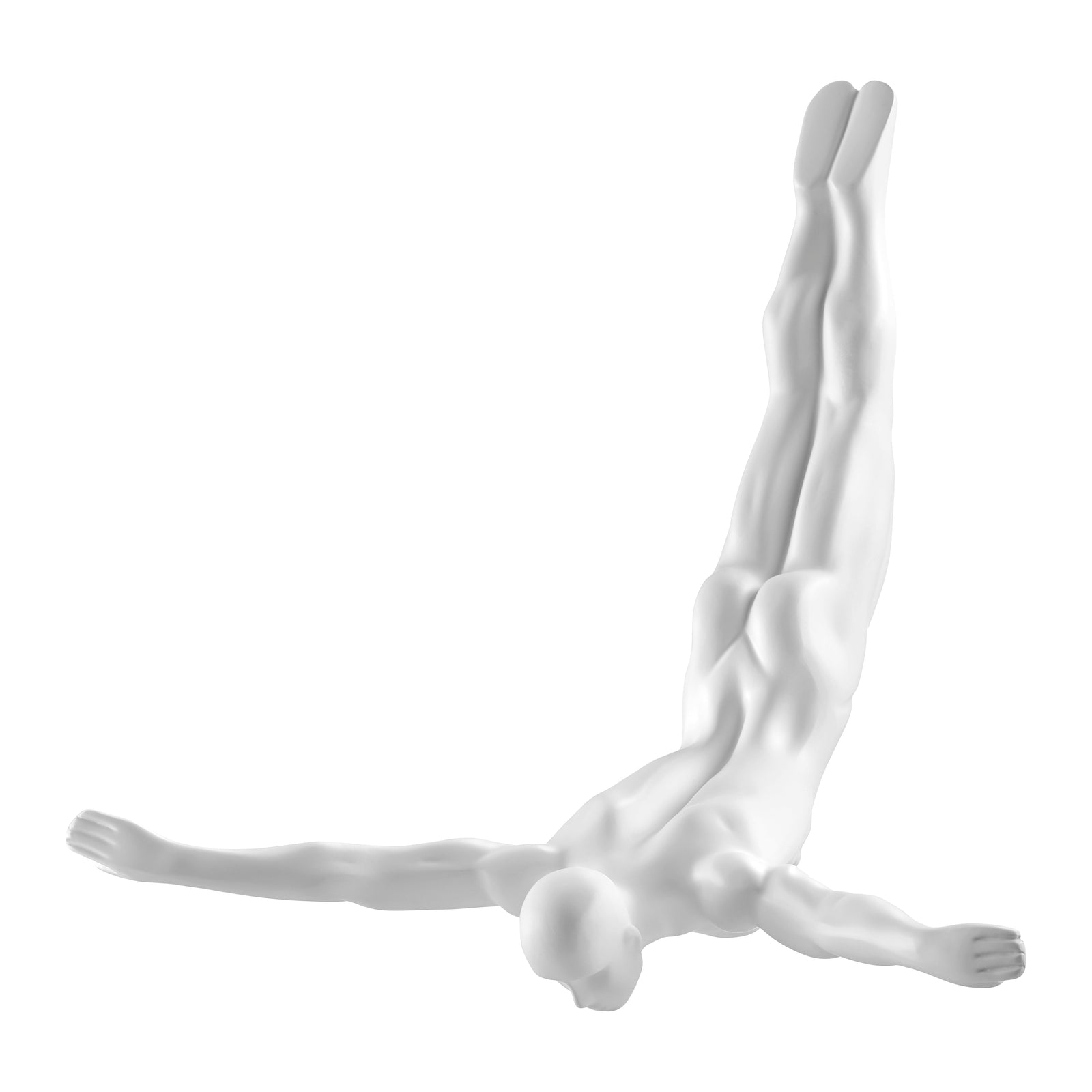 Escultura decorativa de pared de buzo de 11 pulgadas, color blanco mate