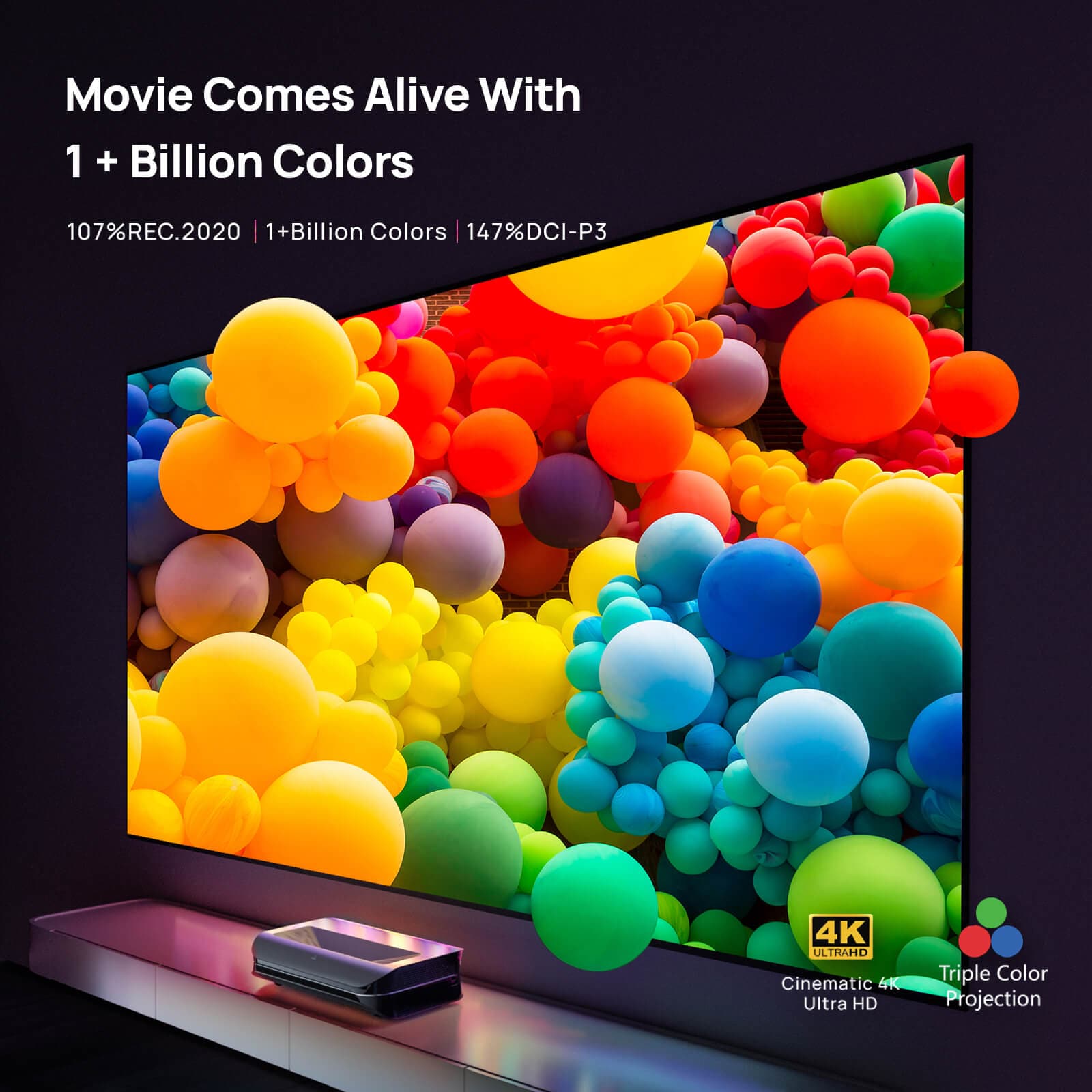 Paquete de pantalla cinematográfica ALR LTV-3000 Pro de 100'' a 132'' 
