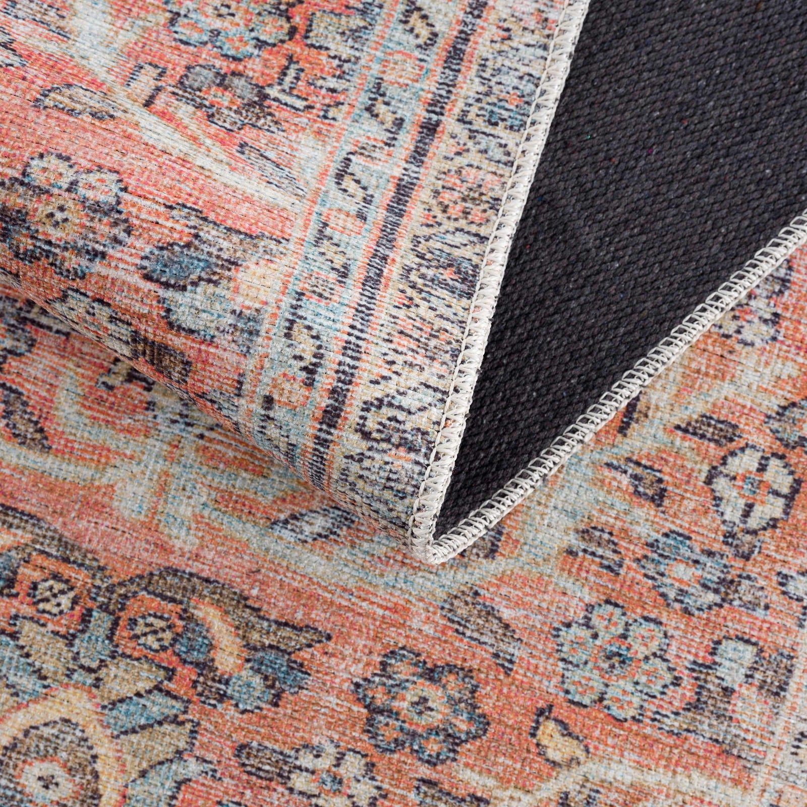 Alfombra lavable Urpi en rosa y azul - Oferta