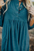 3/4 Sleeve Button-Front Mini Dress