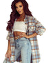 Women's Plaid Shirt Jacket