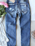 Ripped Jeans with Patriotic Patches