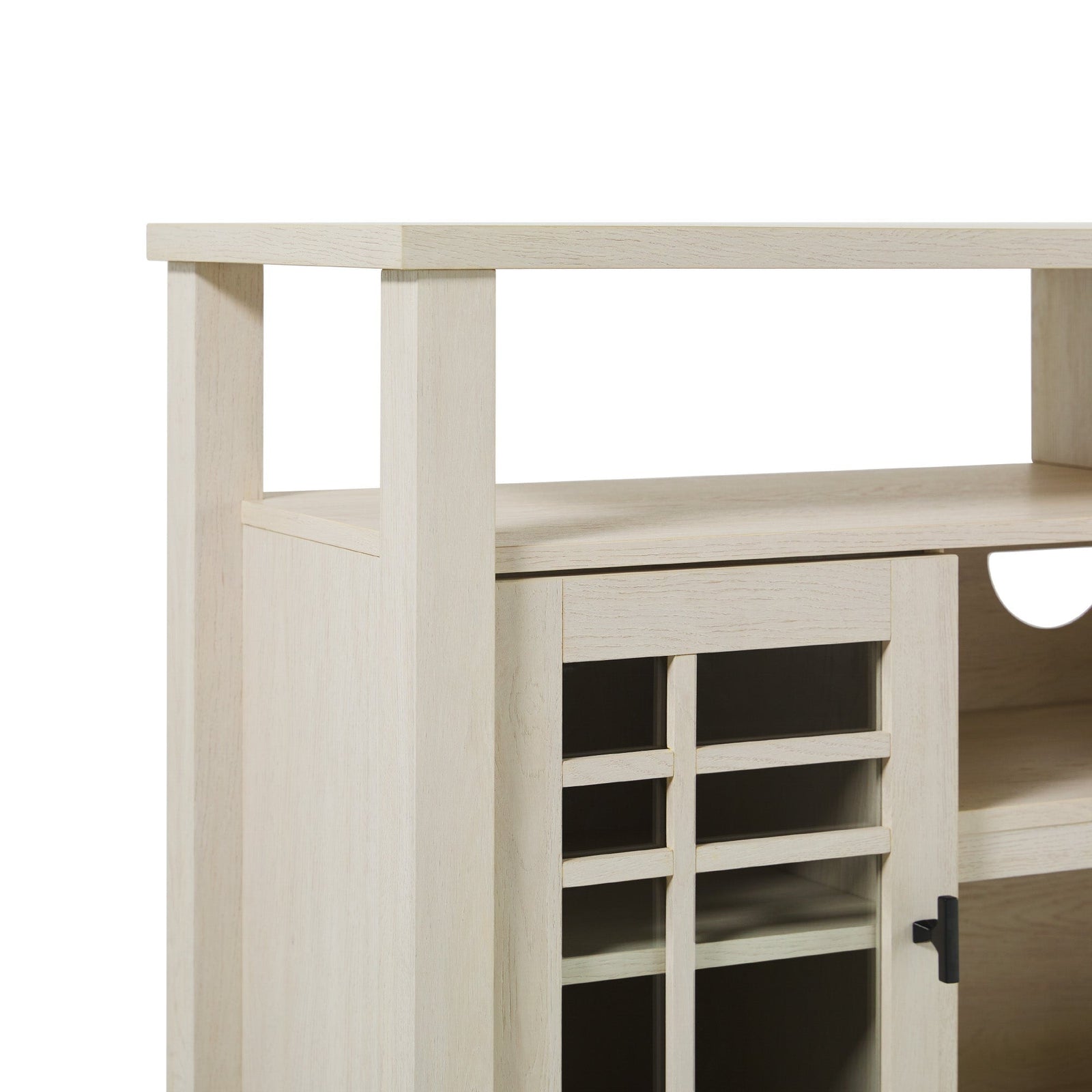 Aparador tipo buffet y mueble de TV de estilo transicional de 2 puertas y 58