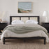 Cama Yasmina con plataforma de madera maciza y paneles de ratán (tamaño Queen o King)