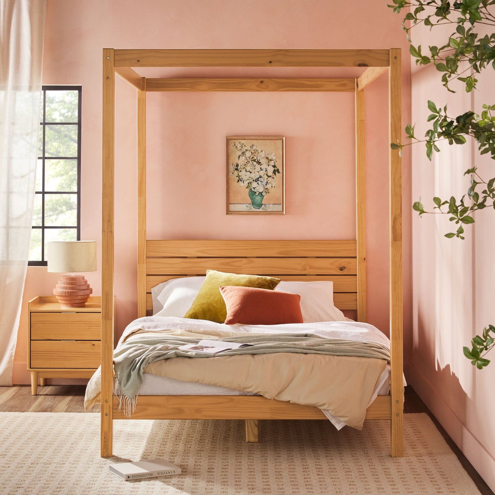 Colección de armazones de cama con dosel de madera maciza de Isla