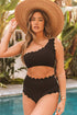 One-Shoulder Scalloped High-Waisted Bikini