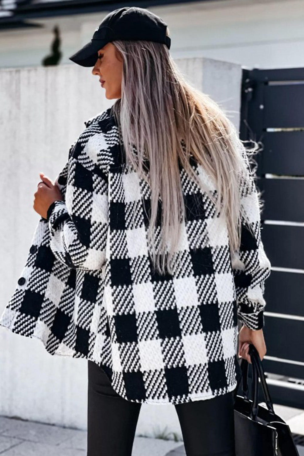 Button-Up Flannel Shirt Jacket