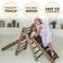 3 in 1 Montessori Climbing Set: Triangle Ladder + Slide Board + Net – Chocolate