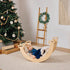 4 in 1 Montessori Climbing Set: Triangle Ladder + Climbing Arch + Slide Board & Cushion – Beige