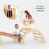 4in1 Montessori Climbing Set: Triangle Ladder + Climbing Arch + Slide Board + Net – Beige