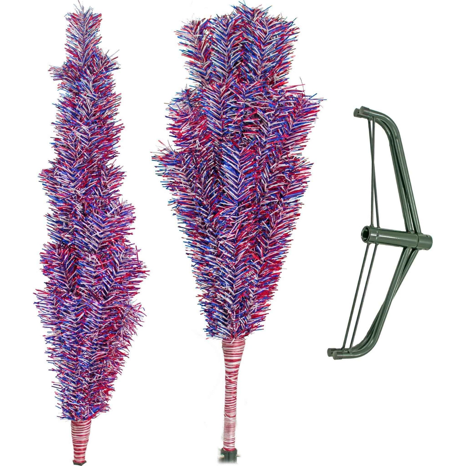 Árboles de oropel con fuegos artificiales del 4 de julio 