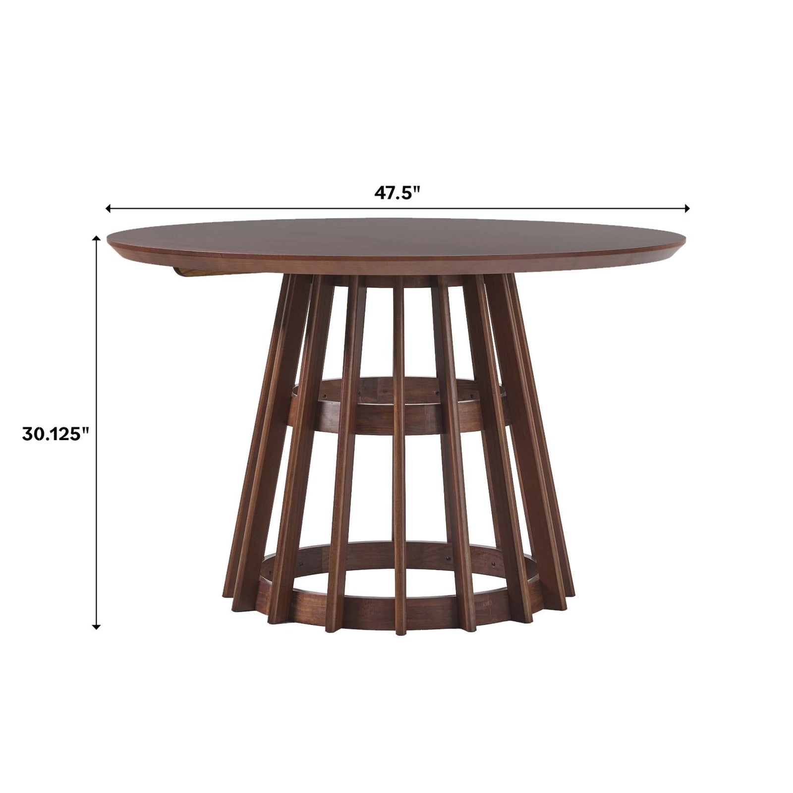 Mesa de comedor moderna redonda de madera maciza de 48 pulgadas