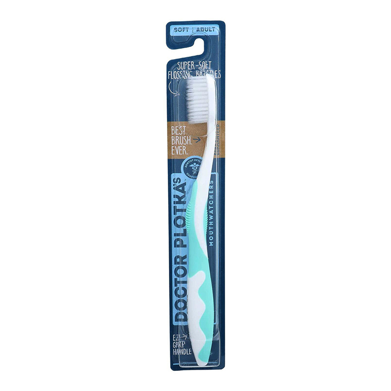 Cepillos de dientes turquesa para adultos del Dr. Plotka (paquete de 6)