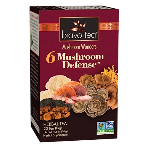 Bravo Teas&herbs - 6 Mushroom Tea, 20 Bag (Pack of 6) - Immune Support Blend