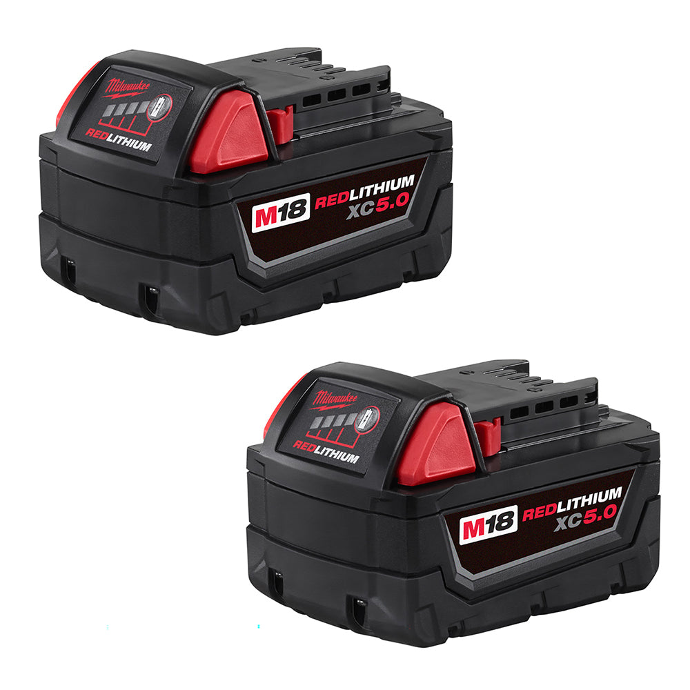 Paquete de baterías de capacidad extendida Milwaukee 48-11-1852 M18™ REDLITHIUM™ XC de 5,0 Ah (2 piezas)