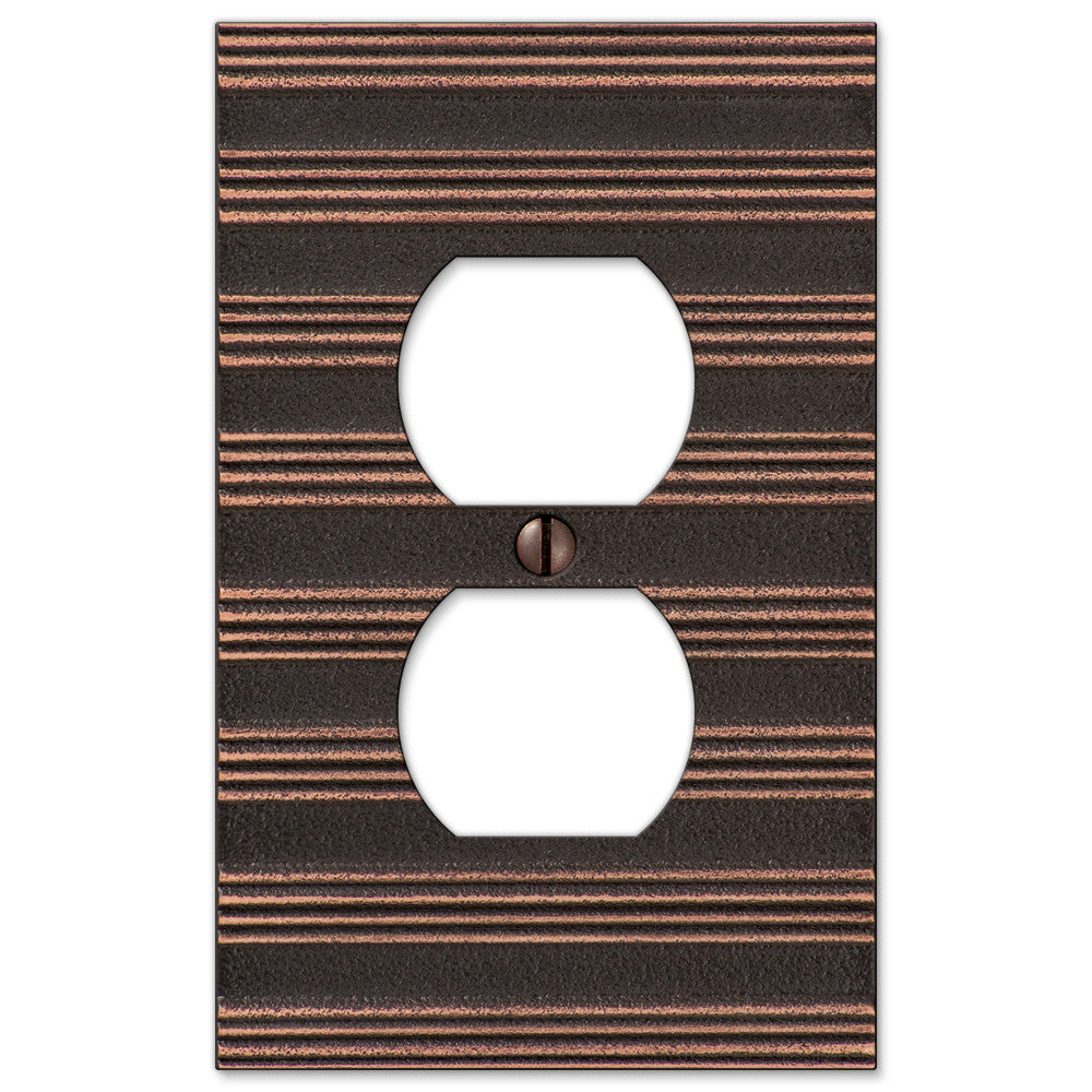 Chemal Aged Bronze Cast - 1 Duplex Wallplate