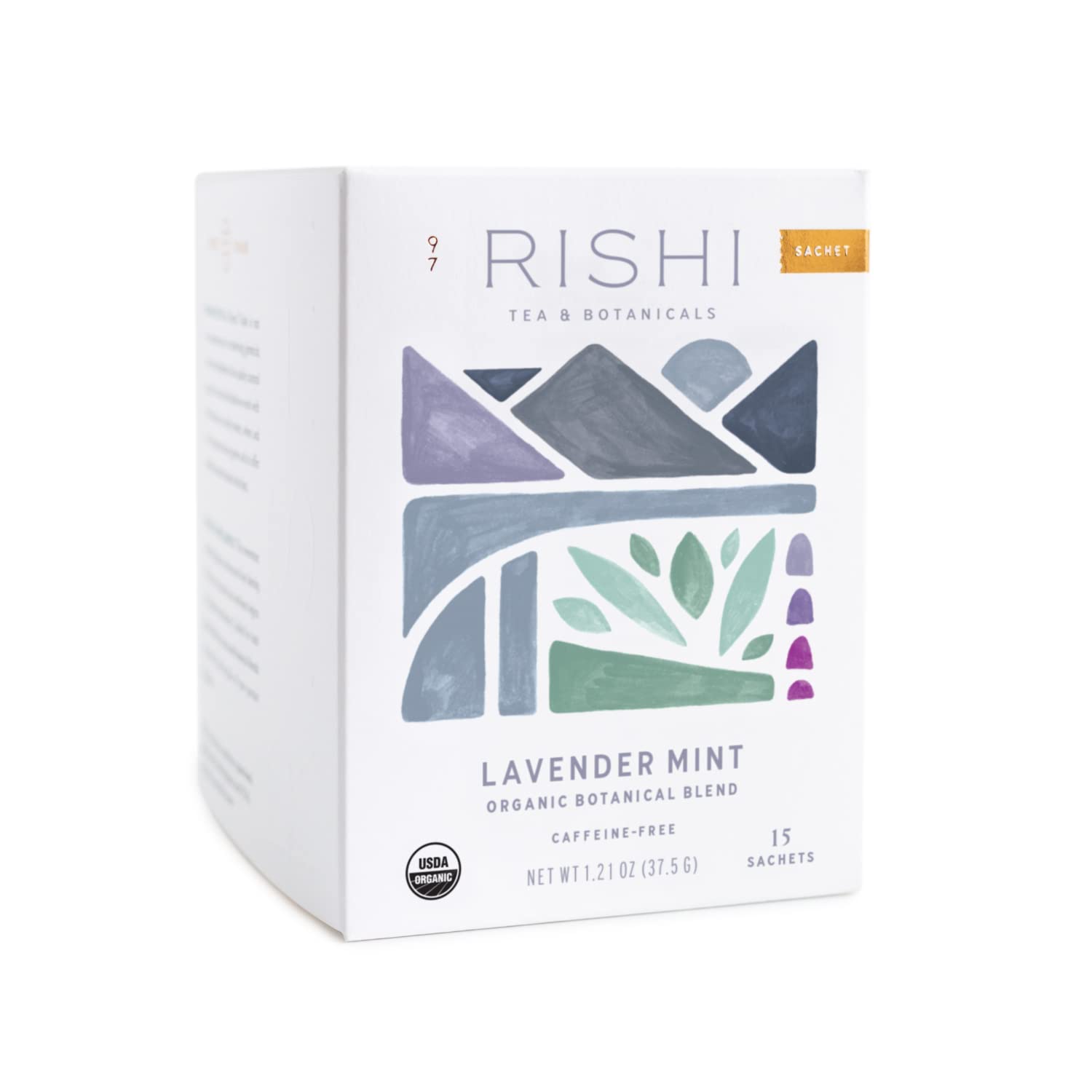 Té de hierbas de lavanda y menta Rishi Tea - Caja de 6 (15 bolsitas cada una) 