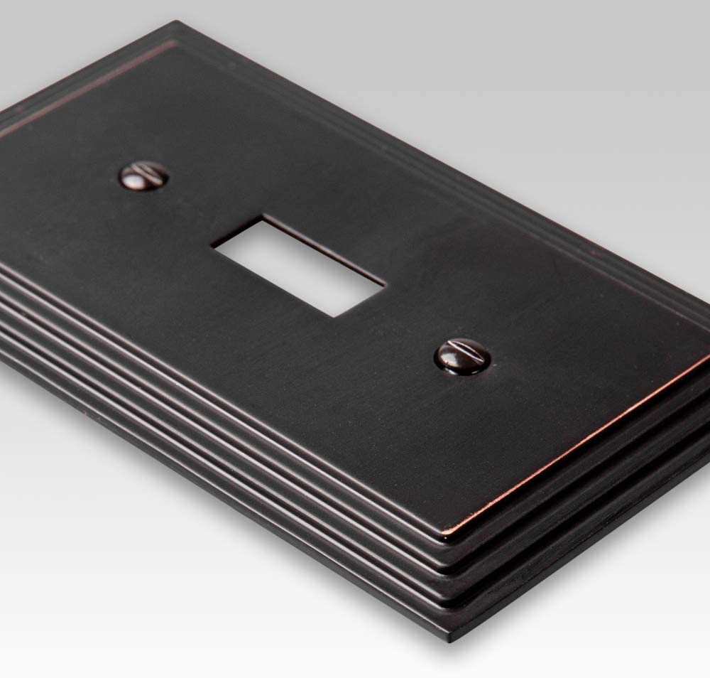 Steps Aged Bronze Cast - 4 Toggle Wallplate