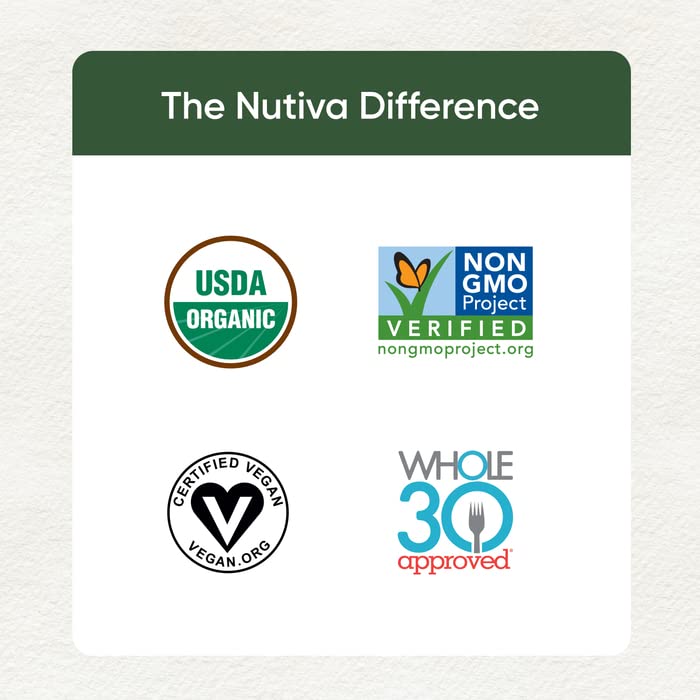 Proteína de cáñamo orgánica Nutiva con alto contenido de fibra, 3 libras