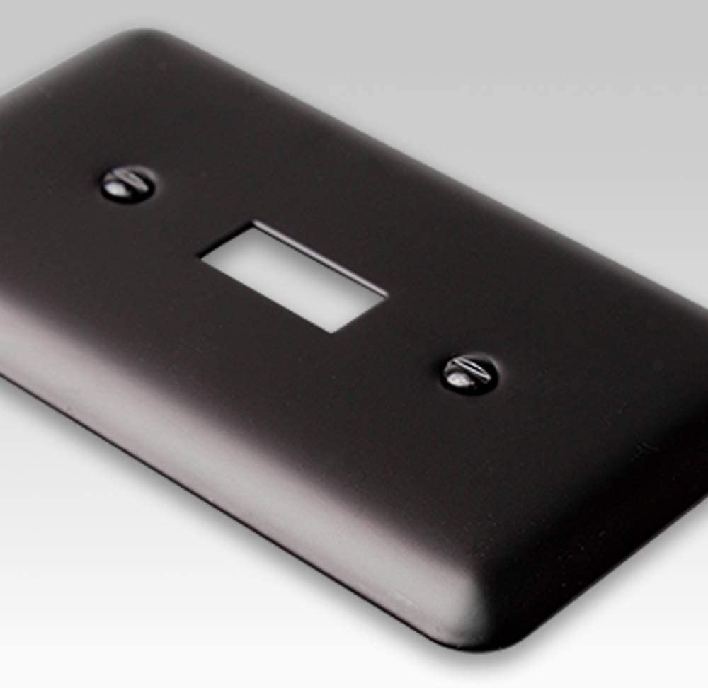 Devon Black Steel - 2 Toggle Wallplate