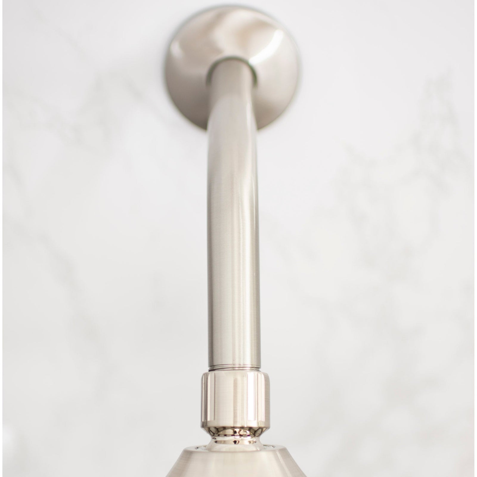 8 in. Stainless Steel Shower Head Extension Arm with Flange (Brushed Nickel Finish)
