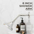 8 in. Stainless Steel Shower Head Extension Arm with Flange (Chrome Finish)