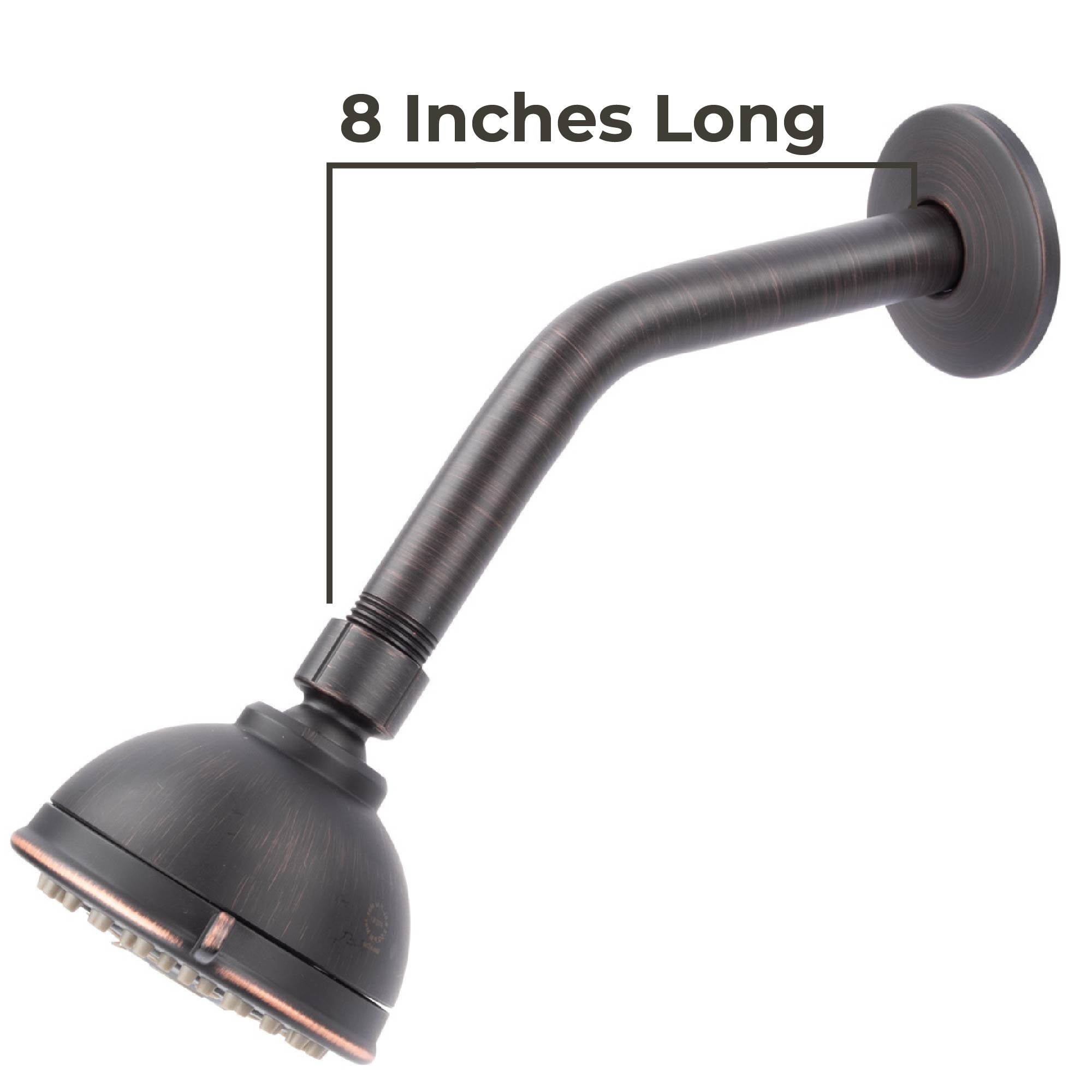 8 in. Stainless Steel Shower Head Extension Arm with Flange (Oil-Rubbed Bronze Finish)