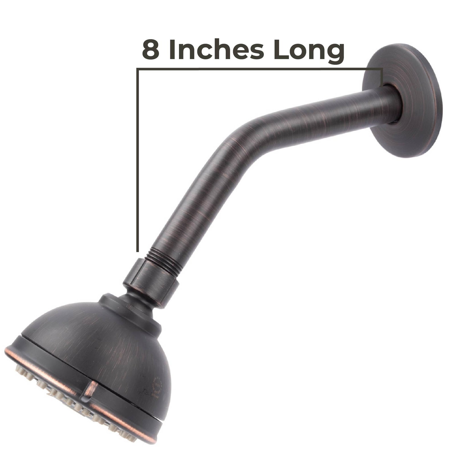 8 in. Stainless Steel Shower Head Extension Arm with Flange (Oil-Rubbed Bronze Finish)