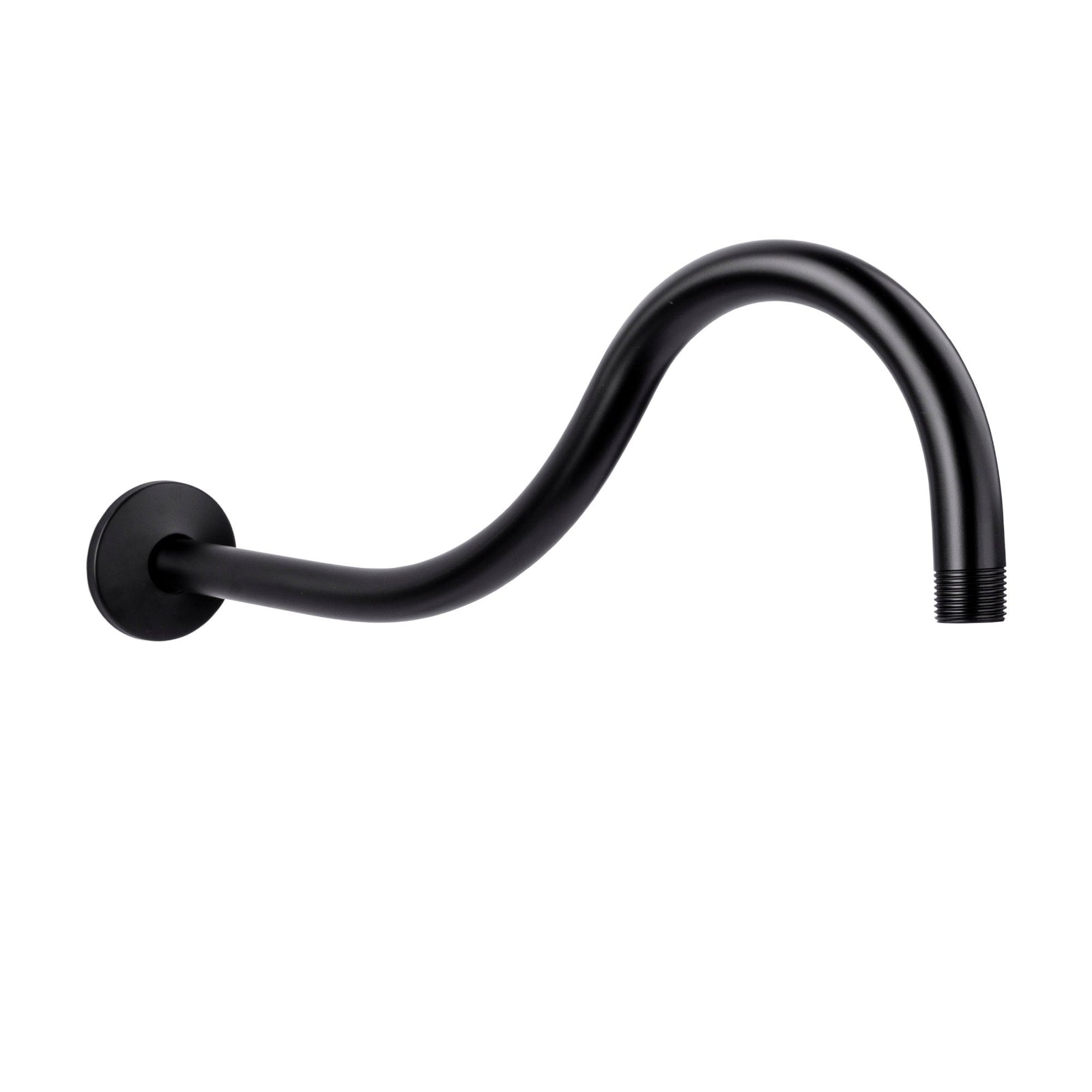 16 in. High-Arc Hook Shower Head Extension Arm (Black Finish)